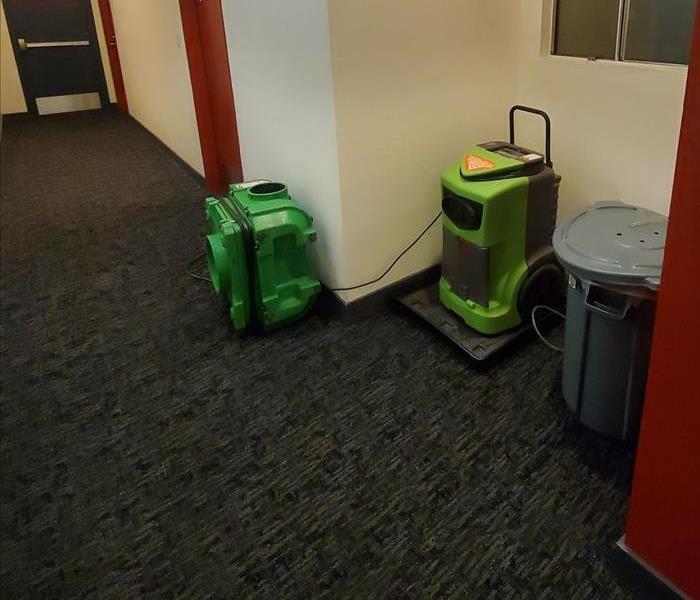 A photo of a hotel hallway.