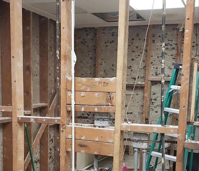 Drywall removal due to mold growth